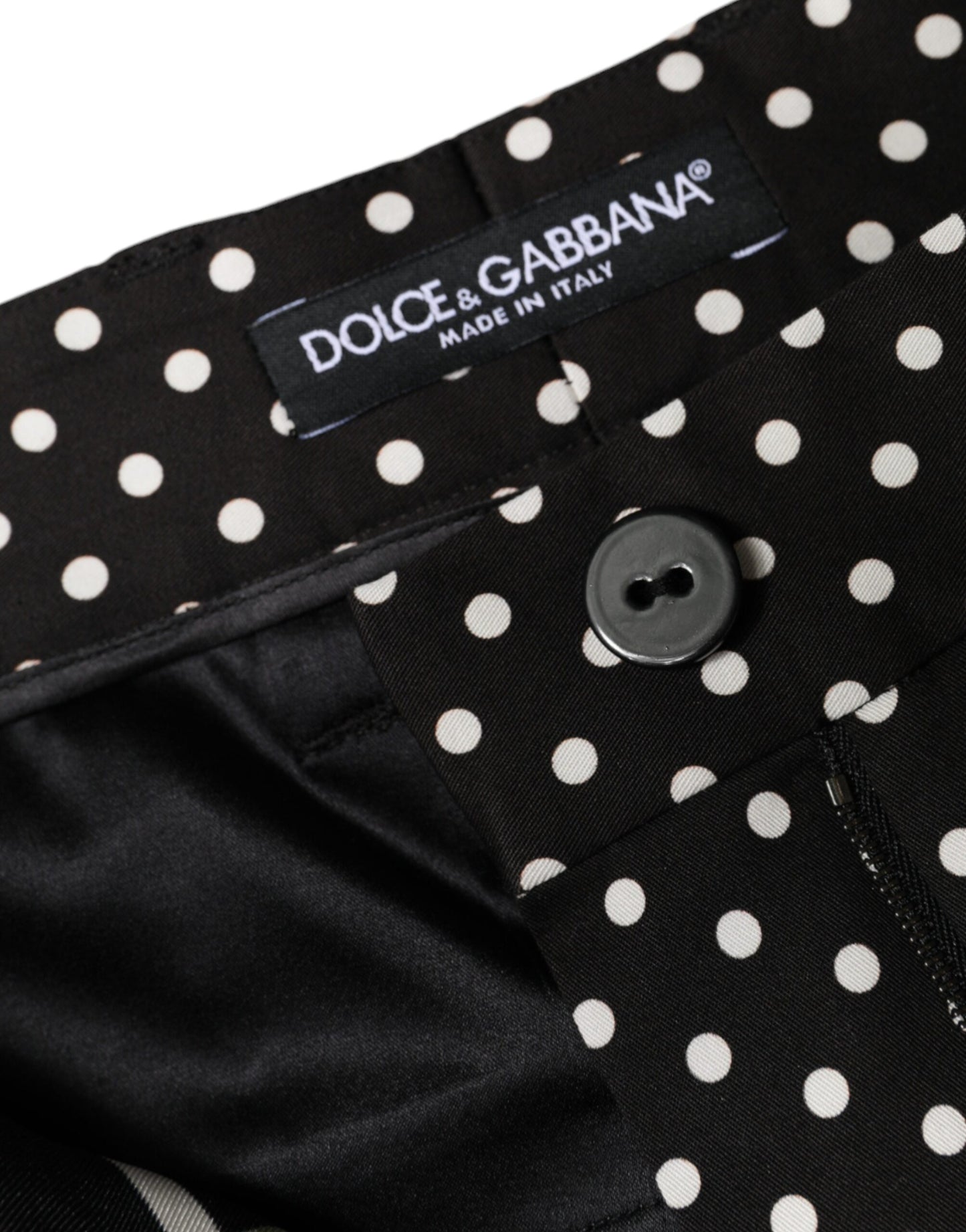 Dolce & Gabbana Black Patchwork High Waist Wide Leg Pants