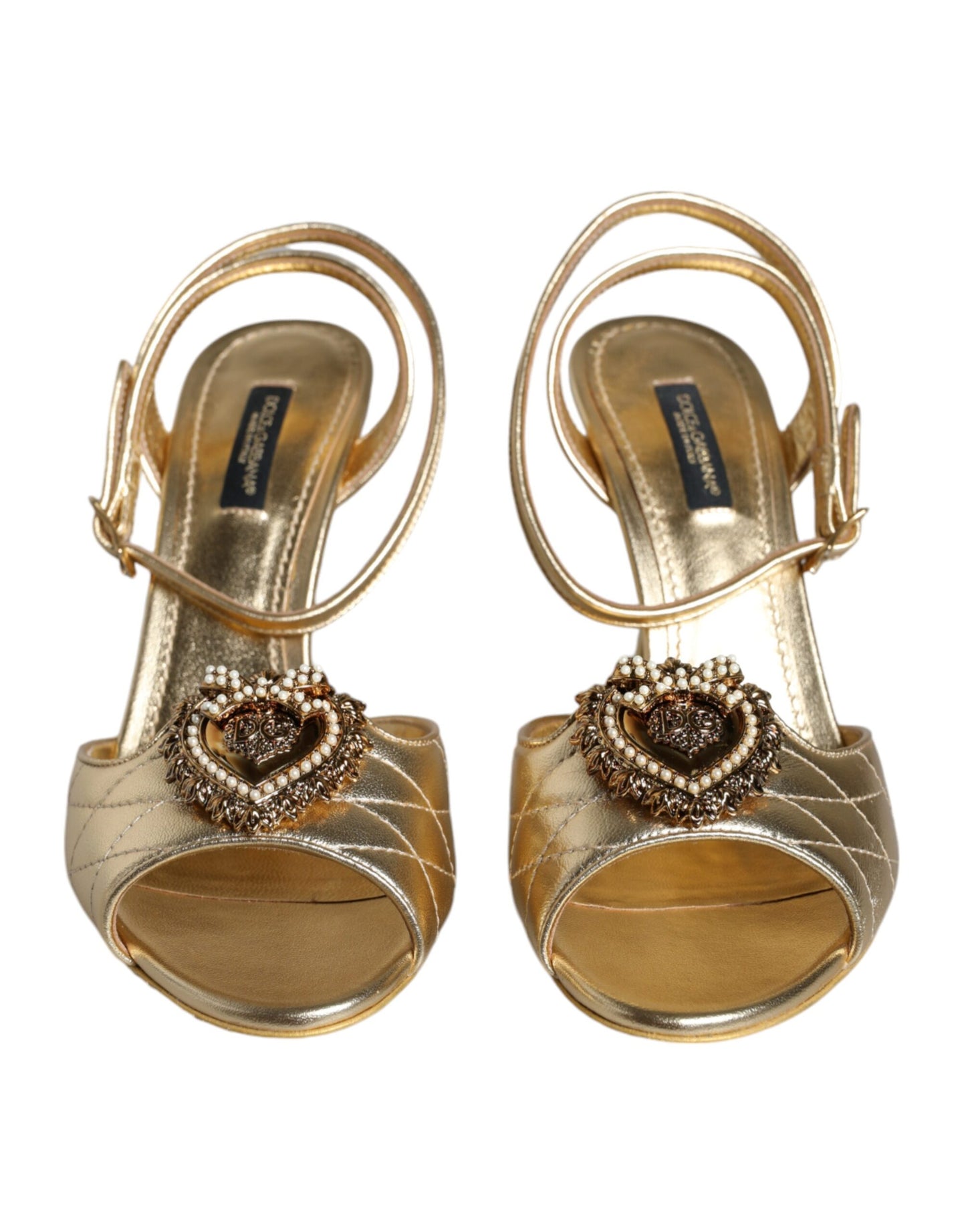 Dolce & Gabbana Gold Devotion Embellished Keira Sandals Shoes