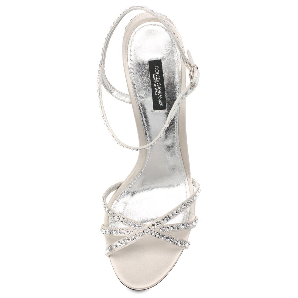 Dolce & Gabbana Gray Leather Di Calfskin Sandal