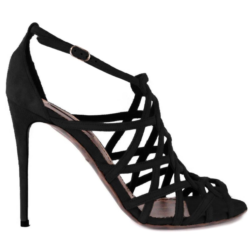 Dolce & Gabbana Black Leather Di Calfskin Sandal