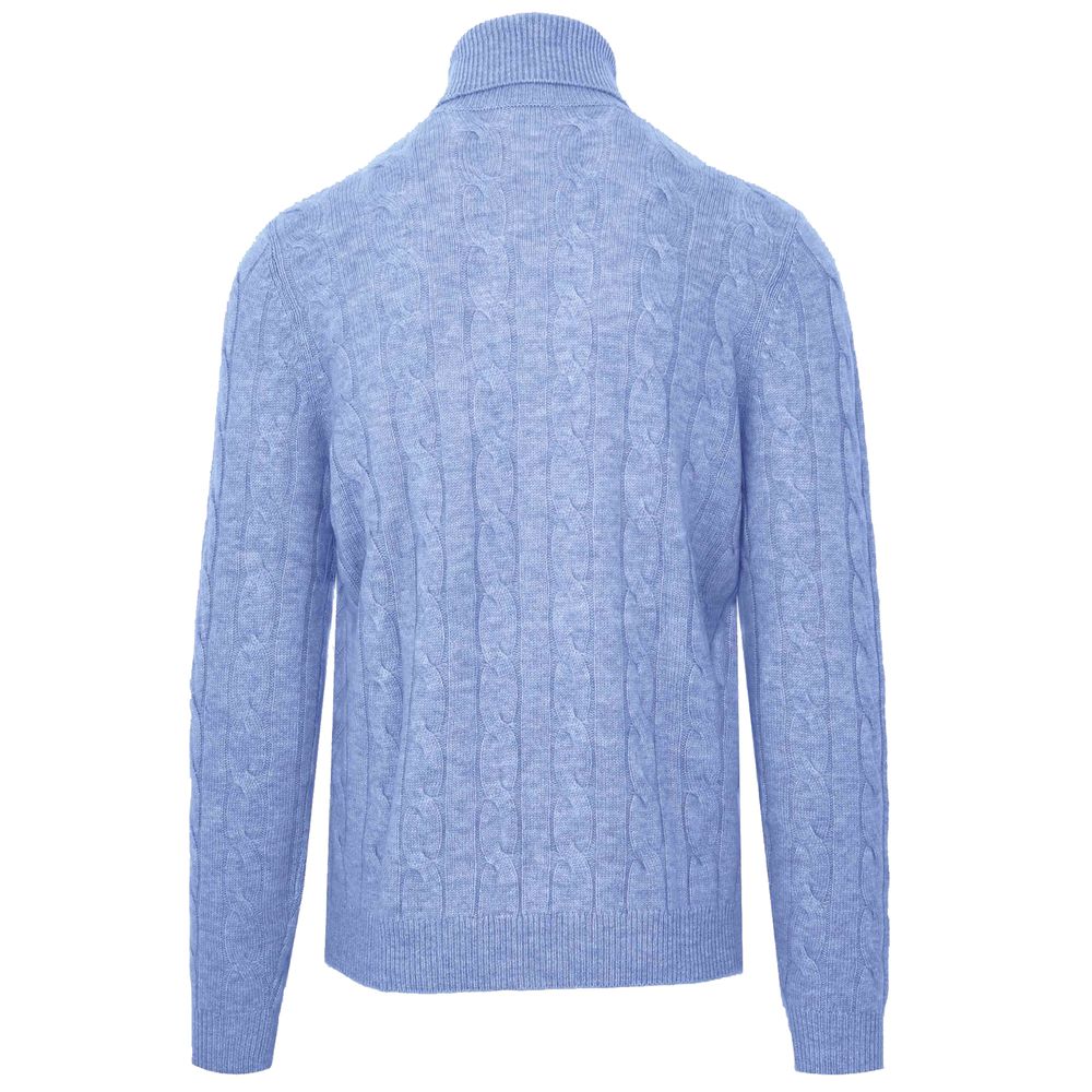 Malo Light Blue Wool Men's Turtleneck Sweater