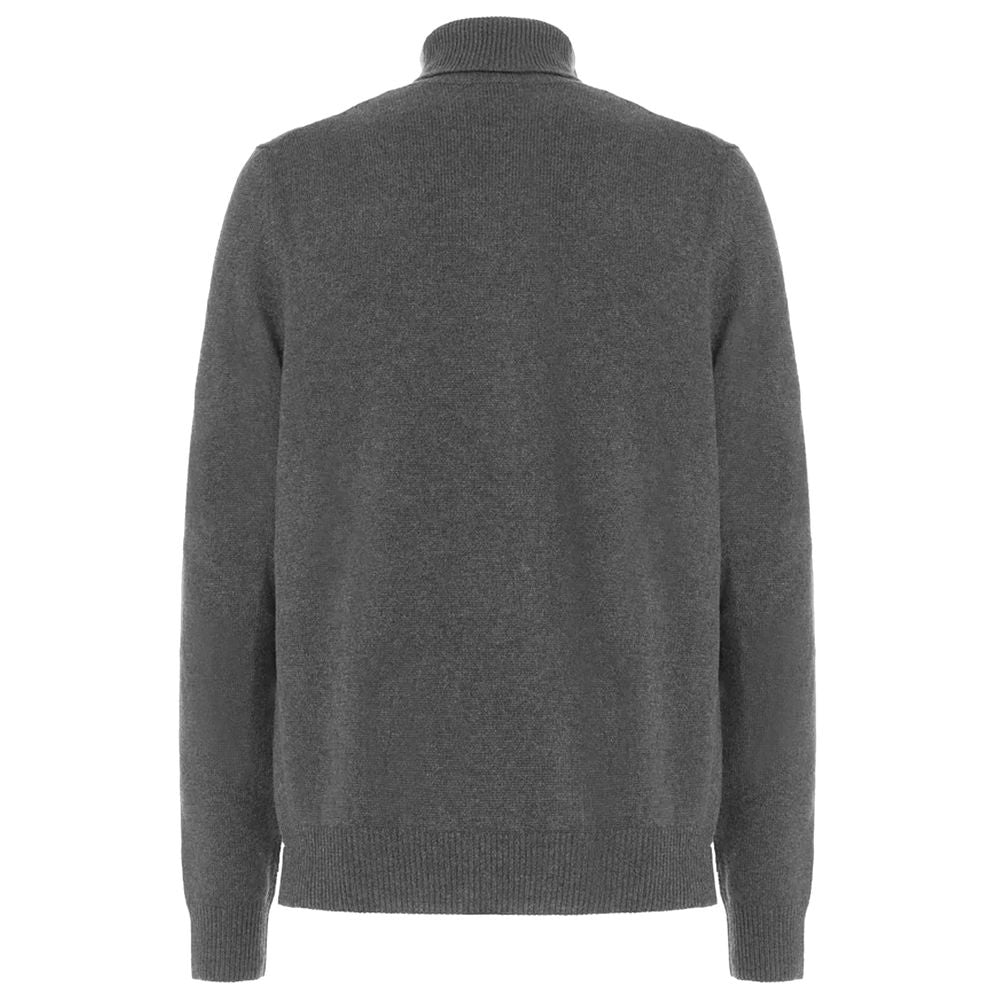 Malo Gray Wool Men's Turtleneck Sweater