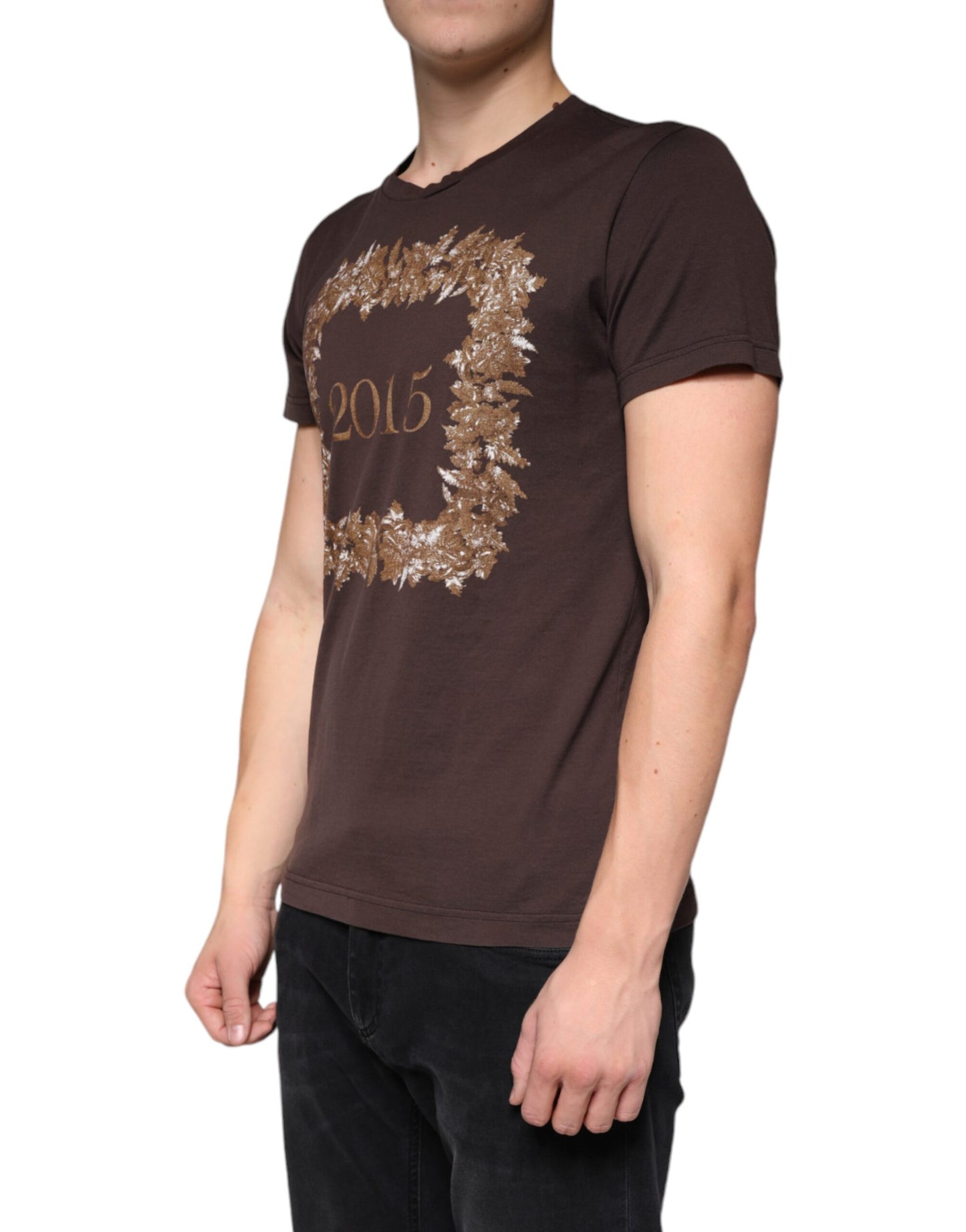 Dolce & Gabbana Brown New Year 2015 Cotton Crew Neck T-shirt