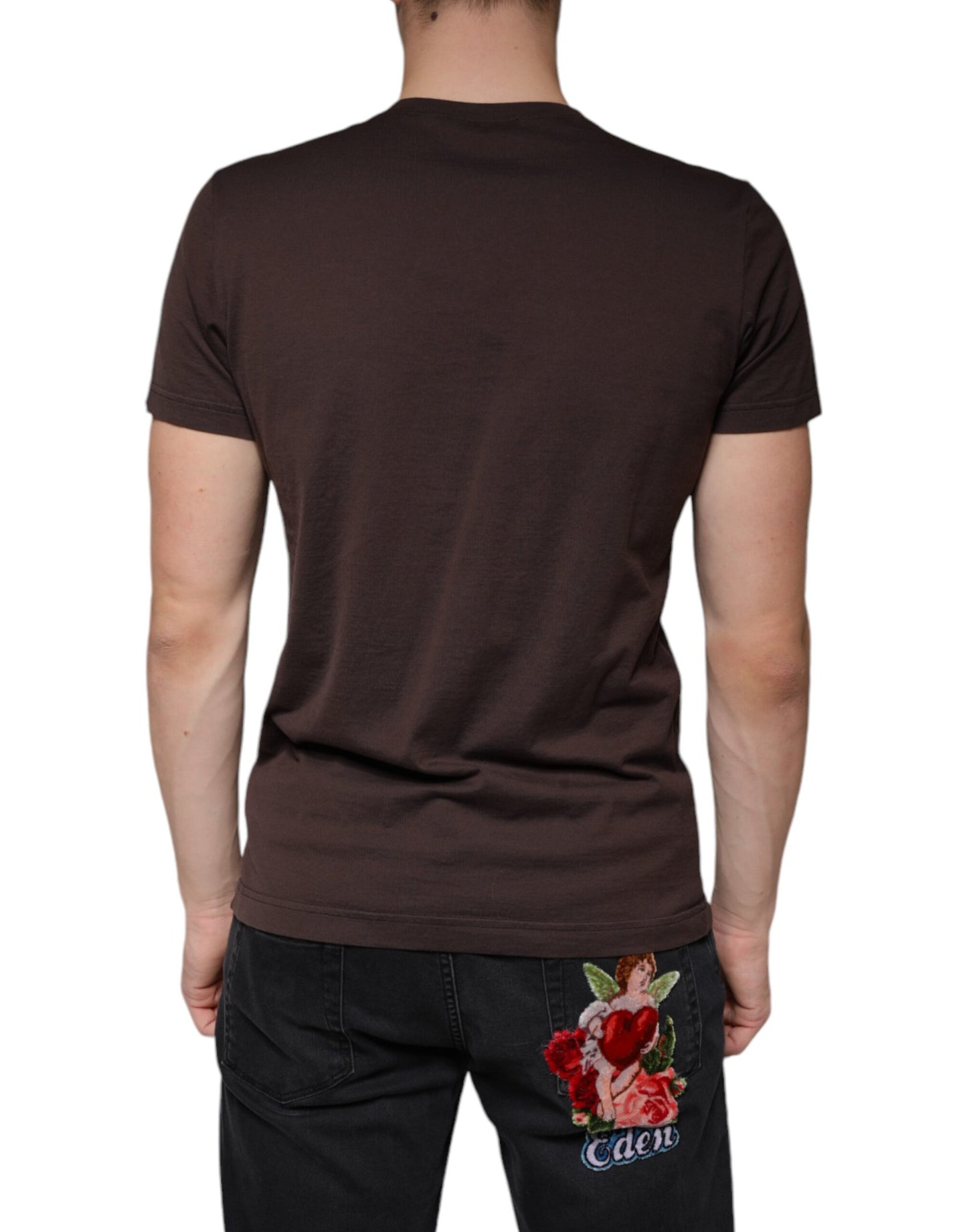 Dolce & Gabbana Brown New Year 2015 Cotton Crew Neck T-shirt