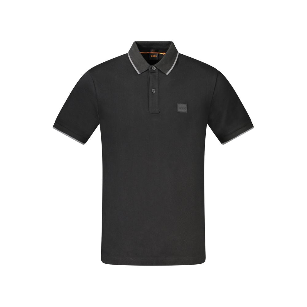 Hugo Boss Black Cotton Men Polo Shirt