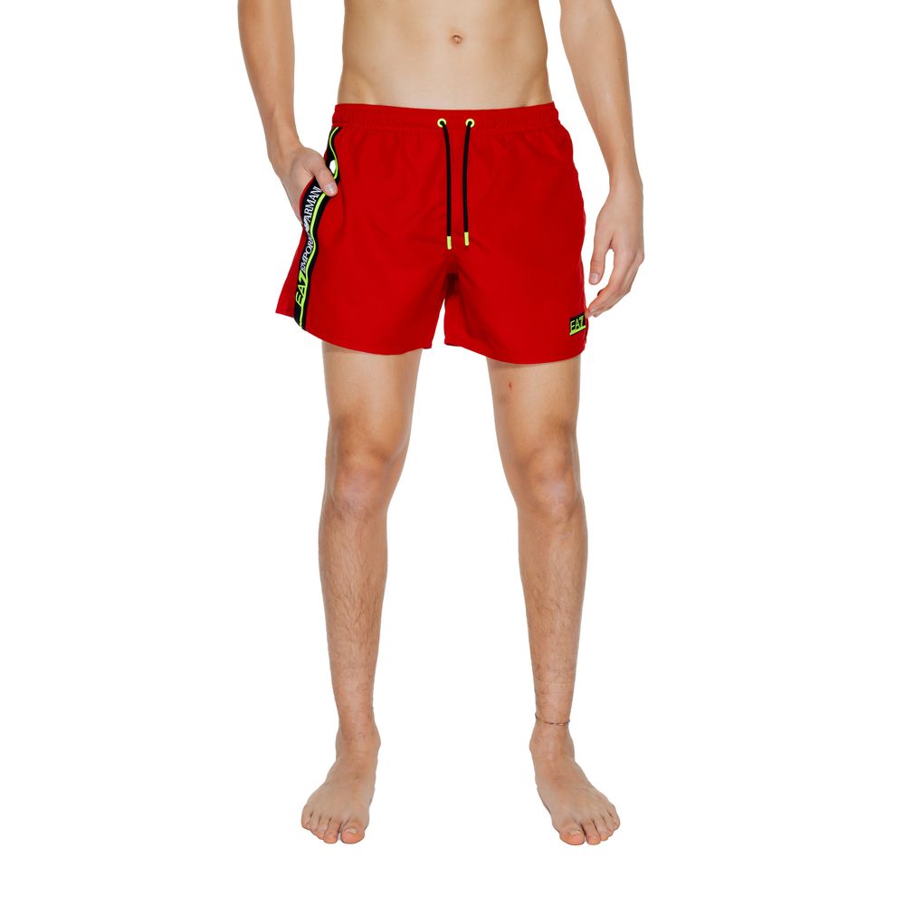 EA7 Emporio Armani Red Polyester Swimwear