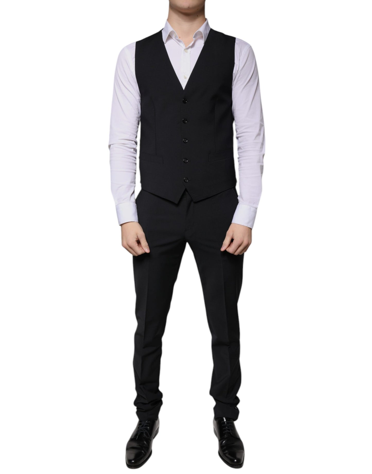 Dolce & Gabbana Black Wool MARTINI Formal 3 Piece Suit