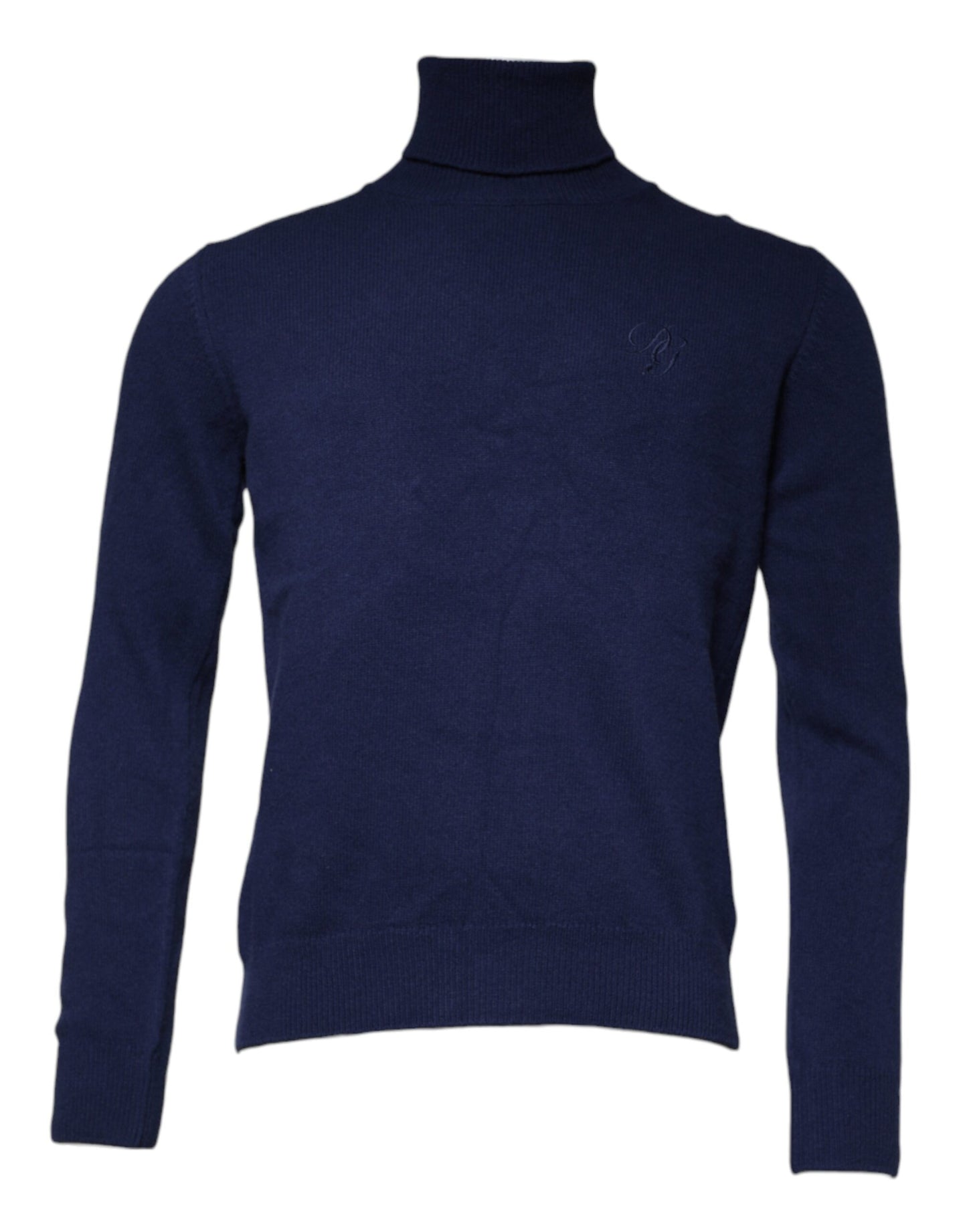 Dolce & Gabbana Blue Wool Knit Turtleneck Pullover Sweater