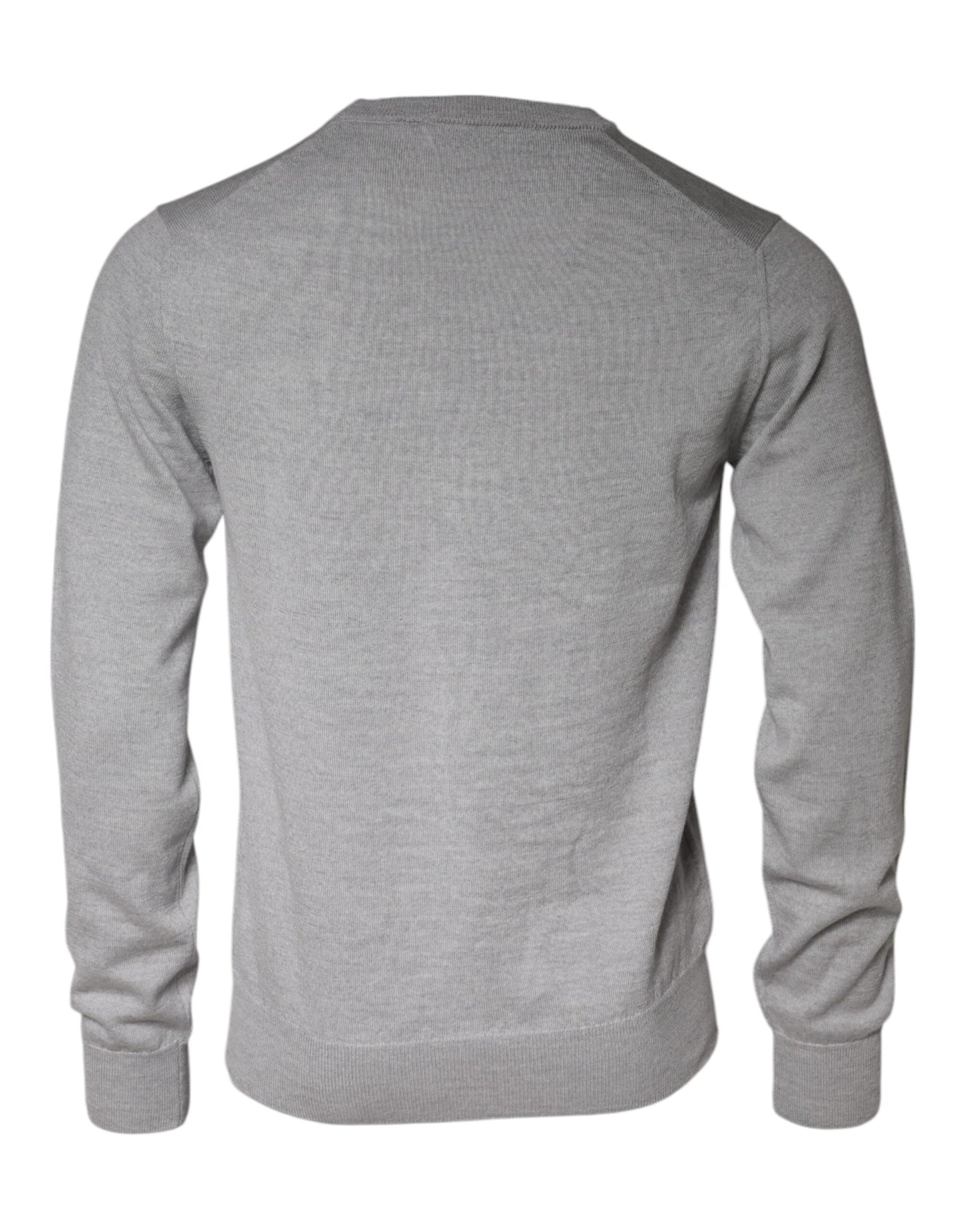 Dolce & Gabbana Light Gray Wool Crew Neck Pullover Sweater