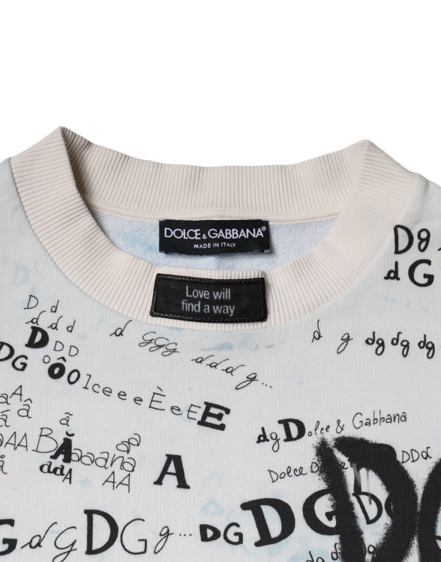 Dolce & Gabbana White DG Logo Cotton Men Sweatshirt Sweater