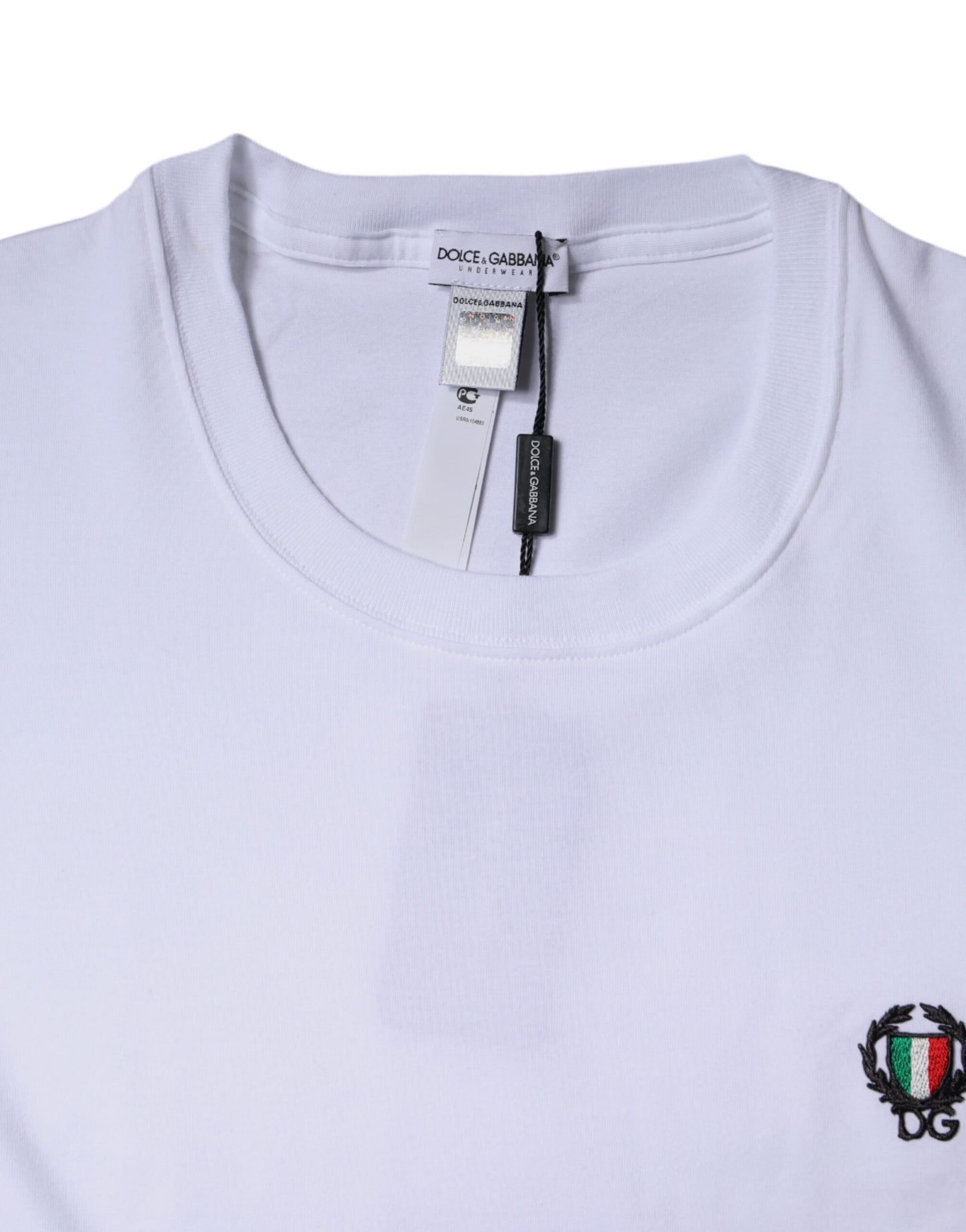 Dolce & Gabbana White Logo Cotton Crew Neck T-shirt