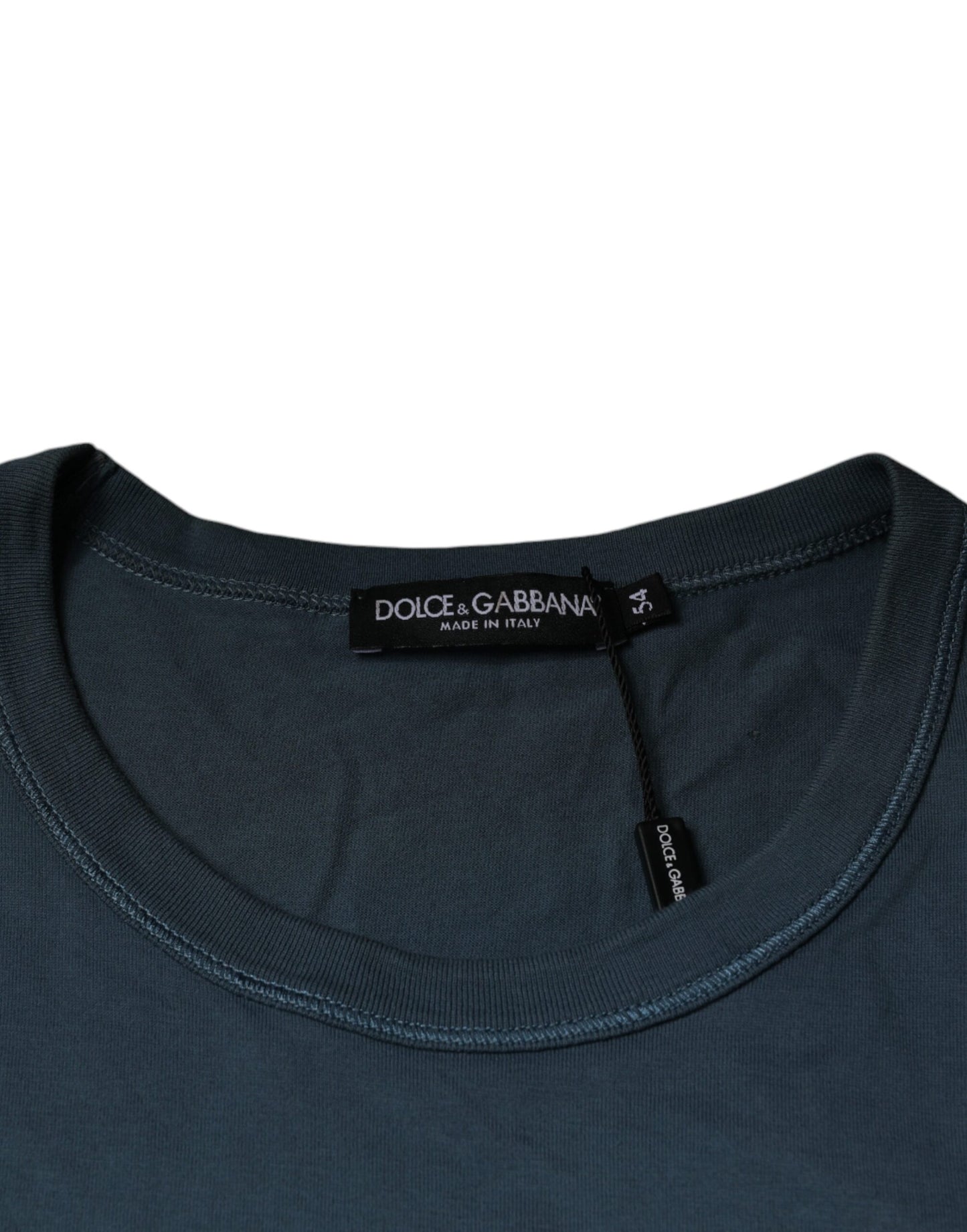 Dolce & Gabbana Blue Cotton Round Neck Short Sleeve T-shirt