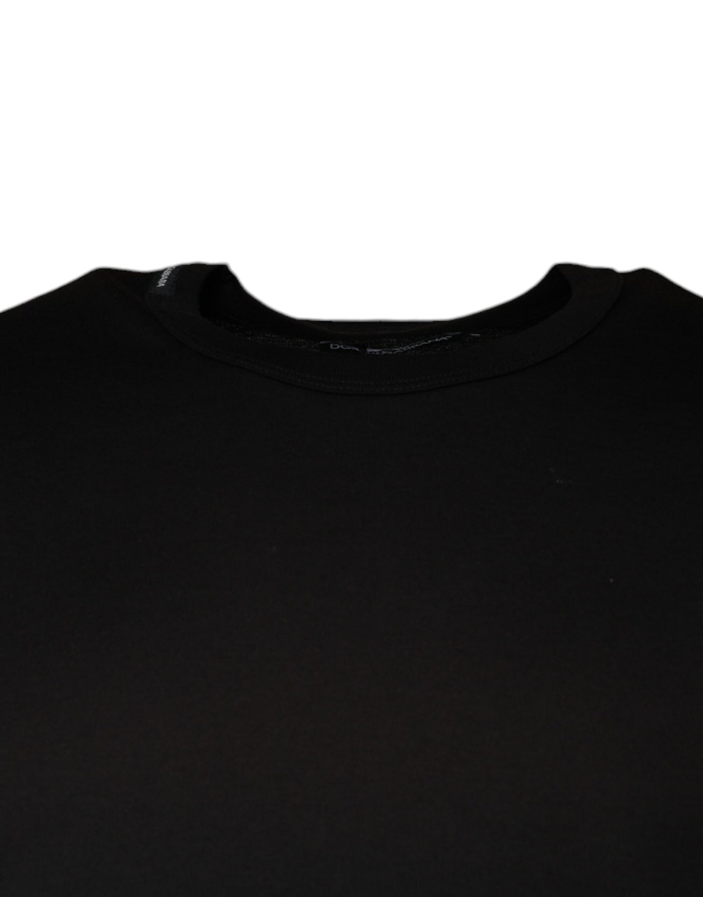 Dolce & Gabbana Black Cotton Round Neck Short Sleeve T-shirt