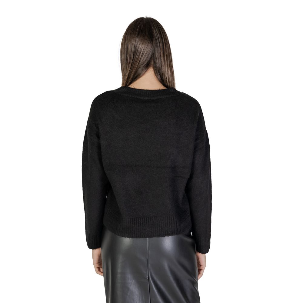 Vila Clothes Black Polyester Sweater