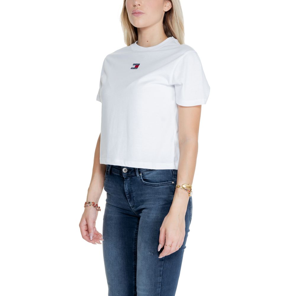 Tommy Hilfiger Jeans White Recycled Cotton Tops & T-Shirt