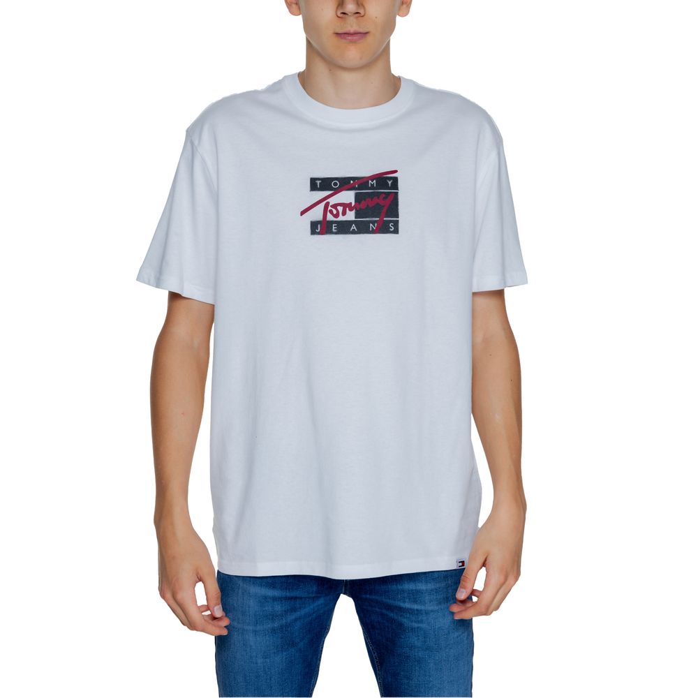 Tommy Hilfiger Jeans White Cotton Rigenerato T-Shirt