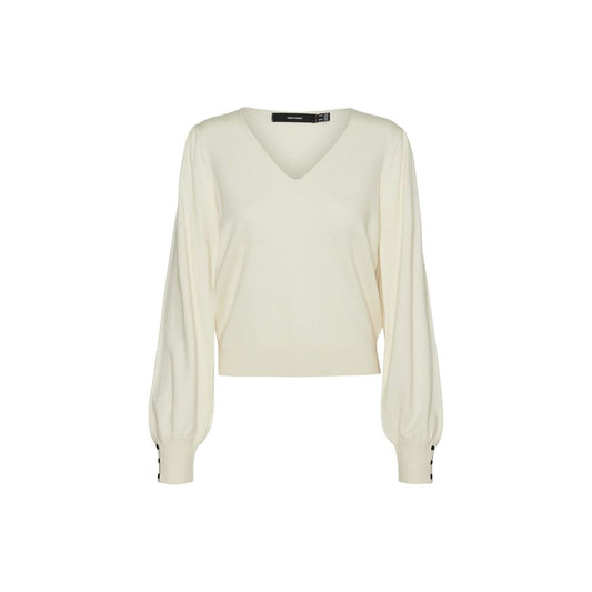 Vero Moda Cream Polyester Tops & T-Shirt