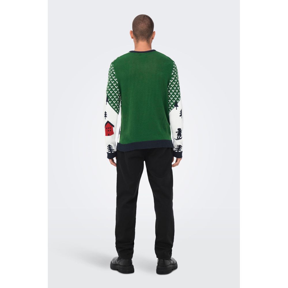 Only & Sons Green Acrylic Sweater