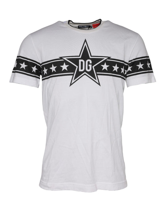 Dolce & Gabbana White DG Stars Print Cotton T-shirt