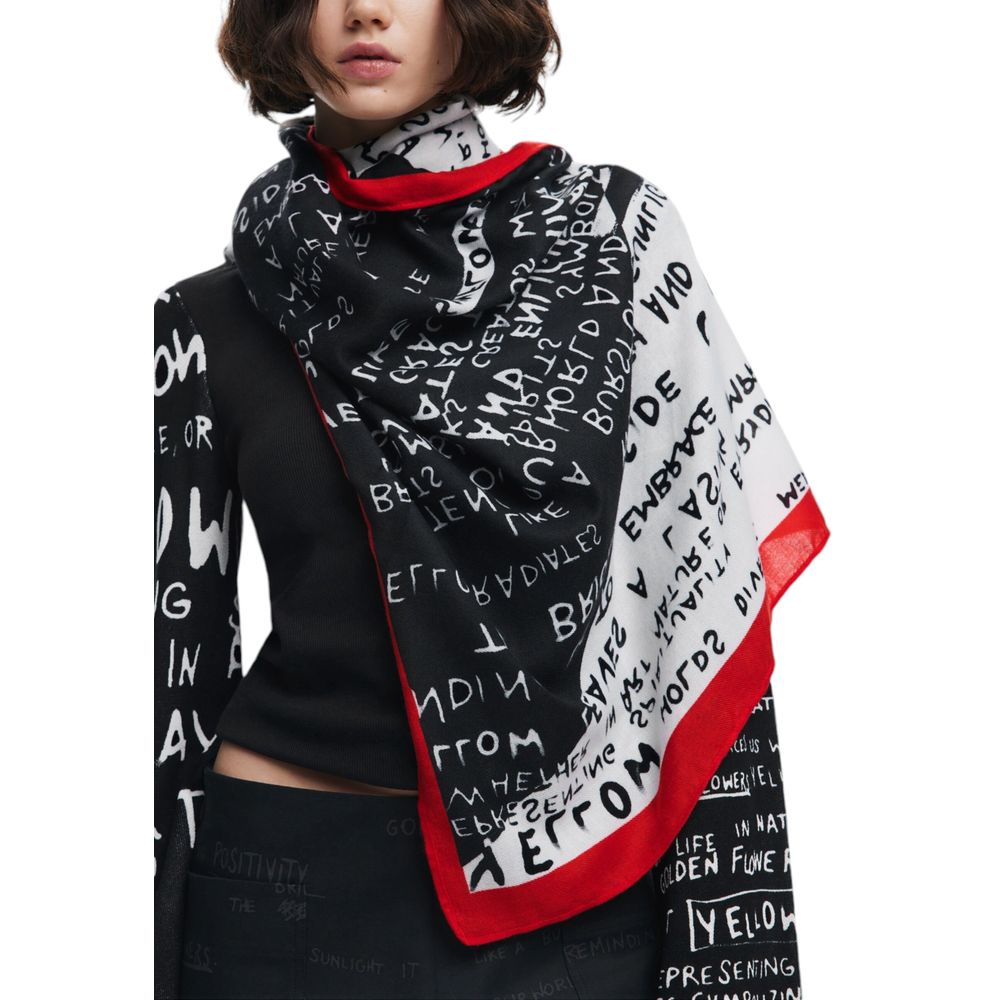 Desigual Black Polyester Scarf