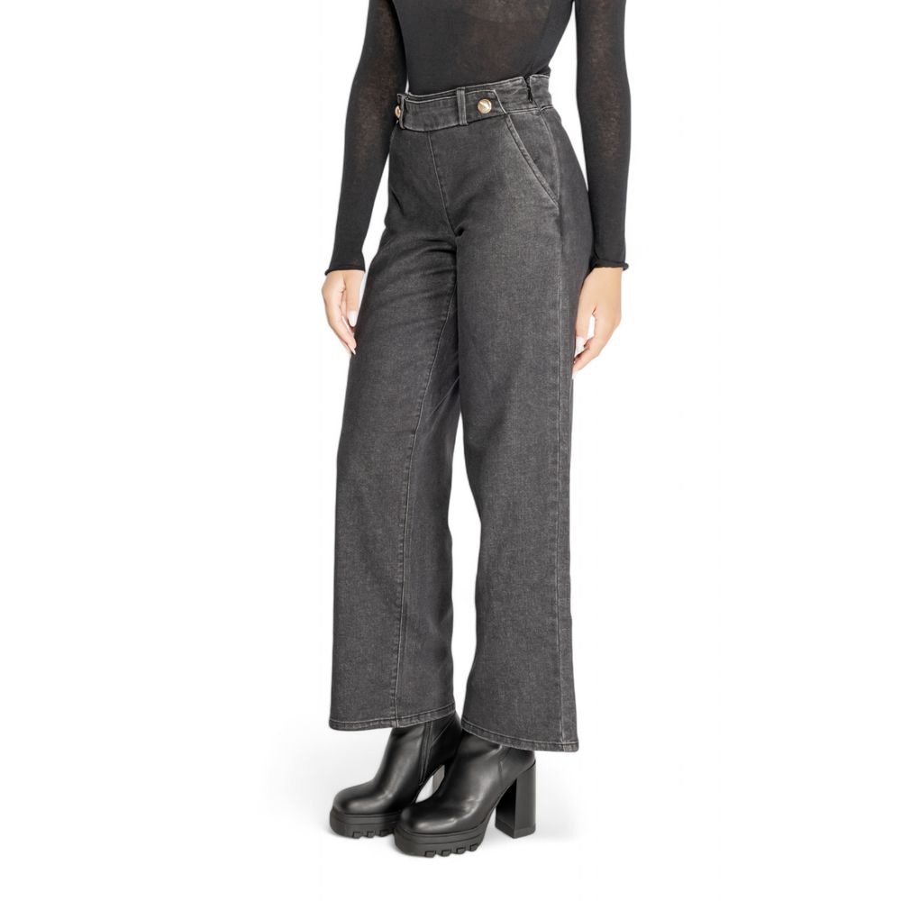 Jacqueline De Yong Black Cotton Jeans & Pant