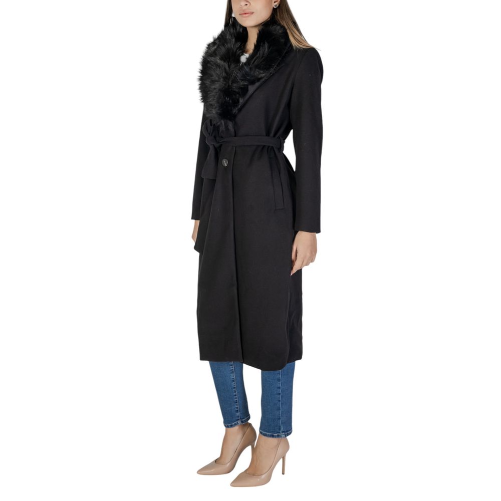 Vila Clothes Black Polyester Jackets & Coat