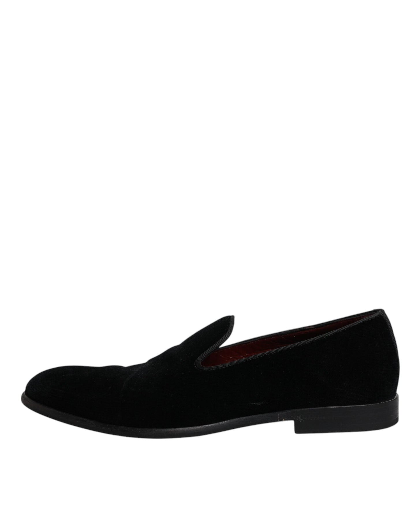 Dolce & Gabbana Black Velvet Loafers Formal Men Dress Shoes