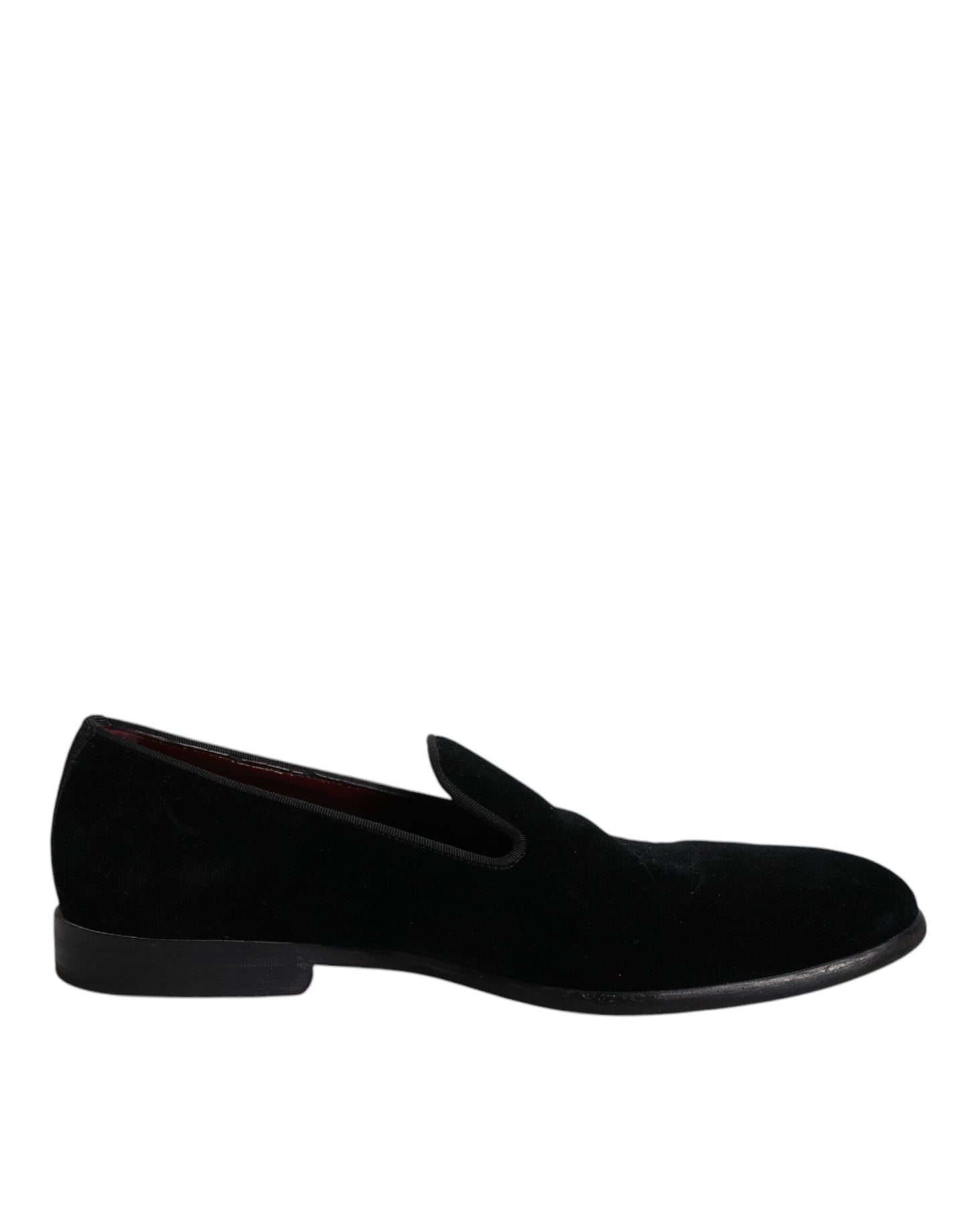 Dolce & Gabbana Black Velvet Loafers Formal Men Dress Shoes