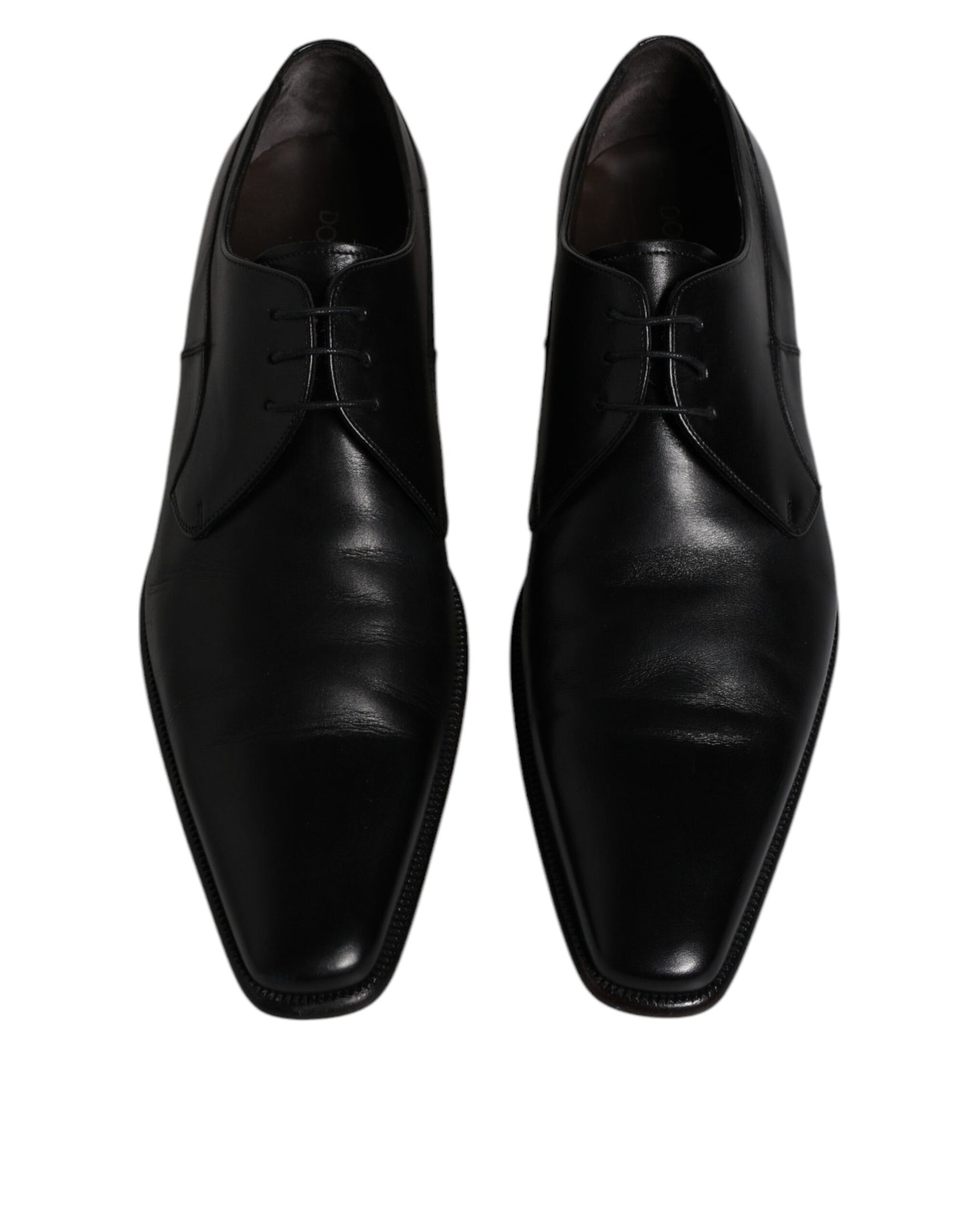 Dolce & Gabbana Black Leather Derby Men Formal Dress Shoes