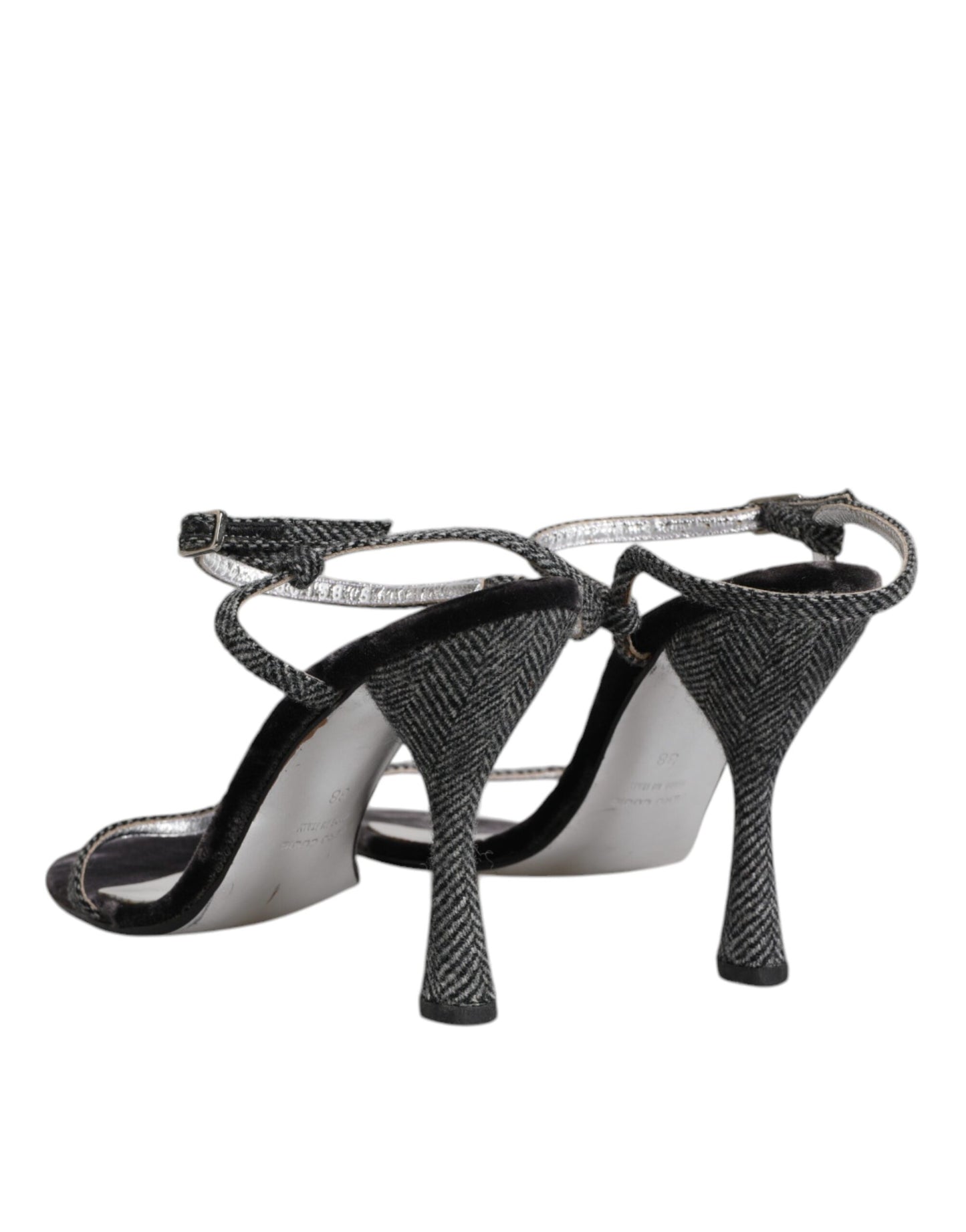 Dolce & Gabbana Black Ankle Strap High Heels Sandals Shoes