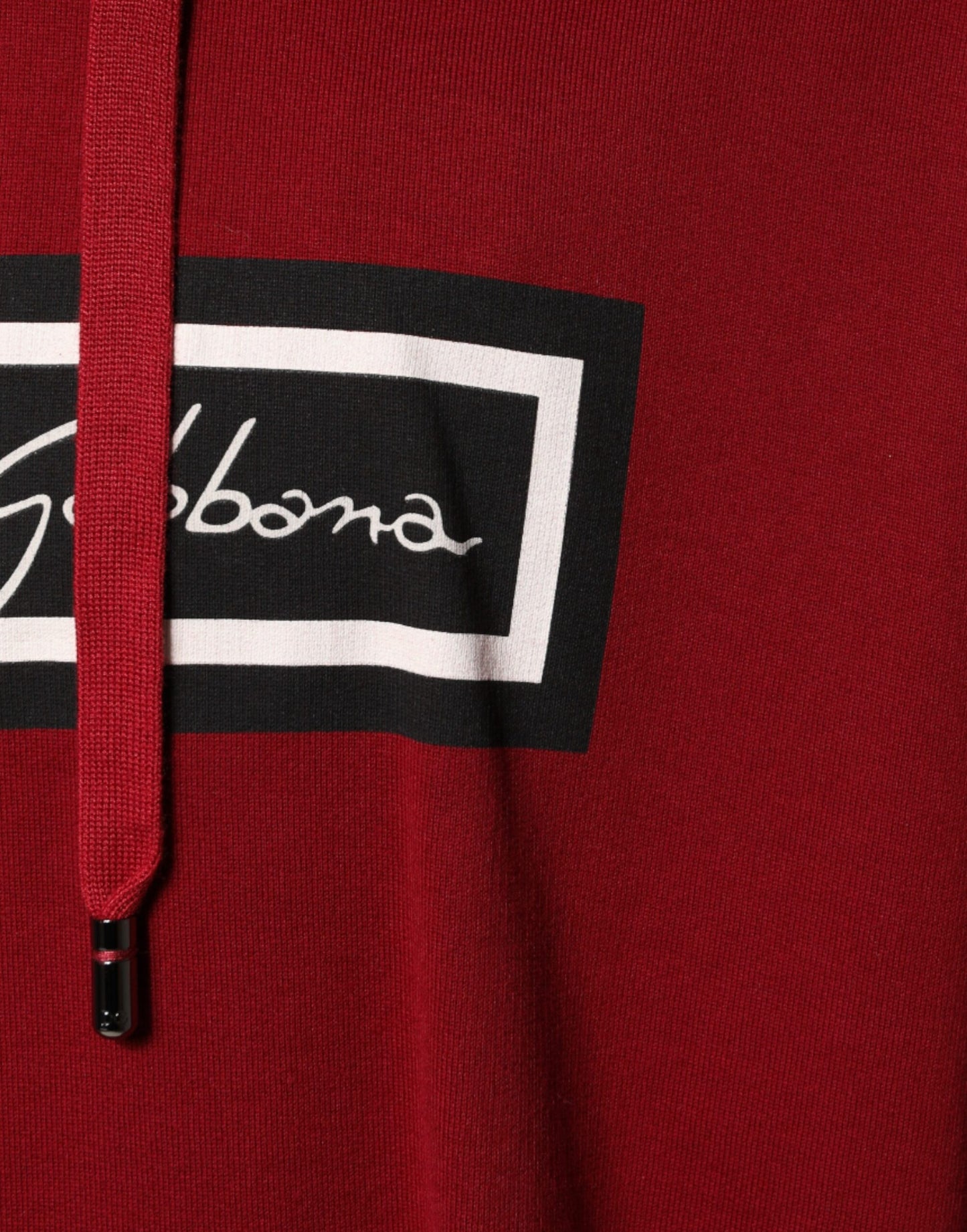 Dolce & Gabbana Red Logo Print Hooded Sweatshirt Sweater