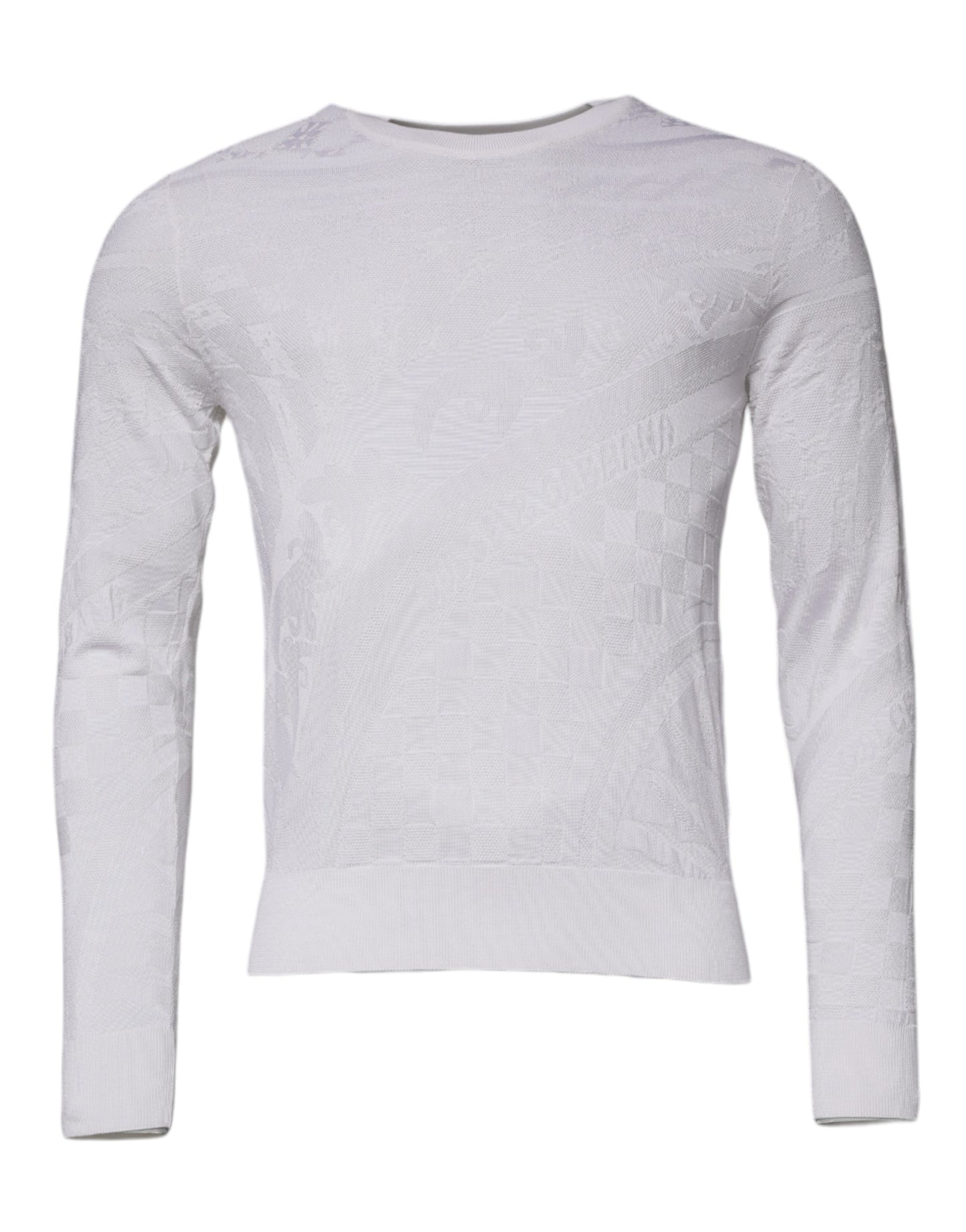 Dolce & Gabbana White Silk Crew Neck Men Pullover Sweater