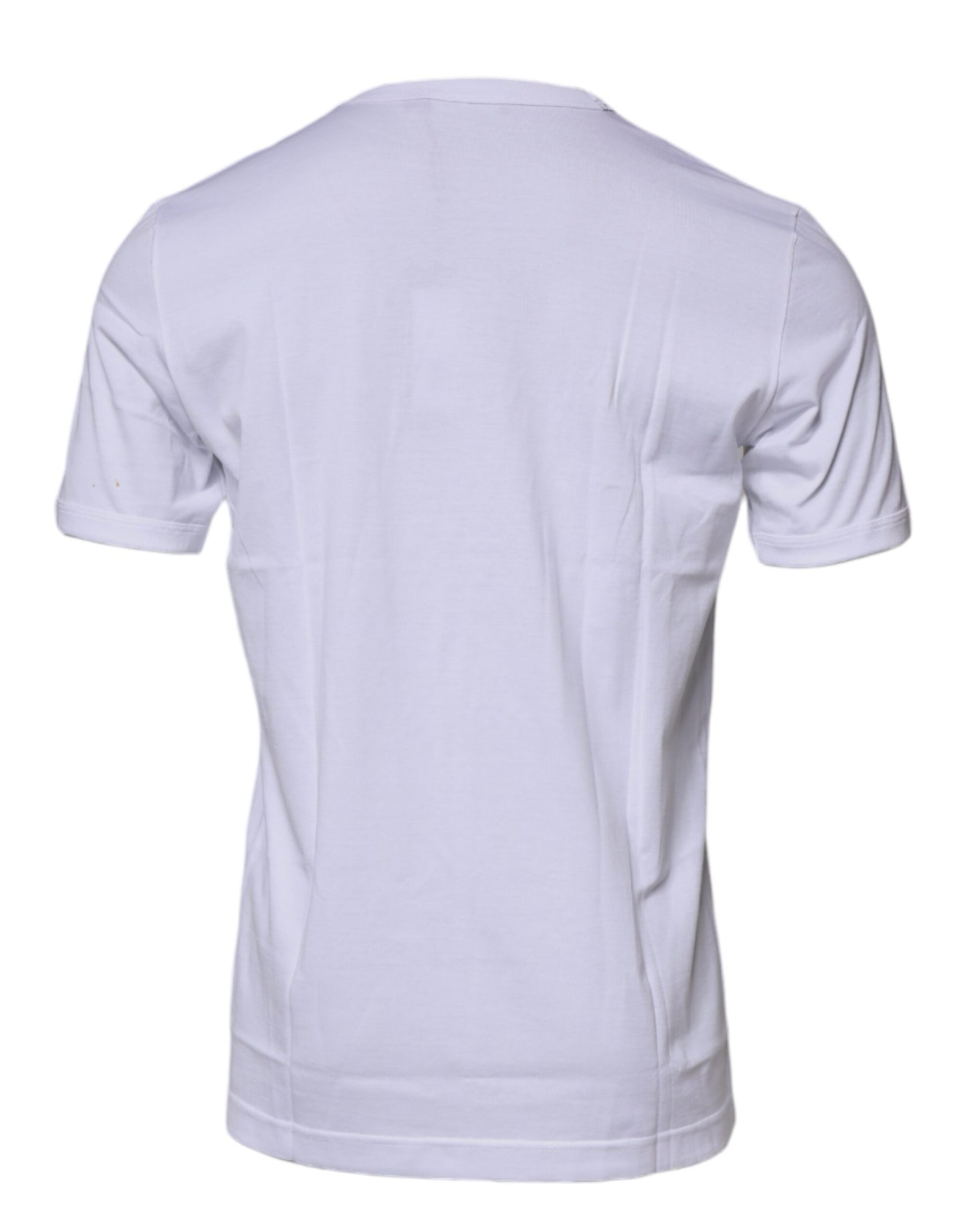 Dolce & Gabbana White Cotton Crew Neck Short Sleeves T-shirt