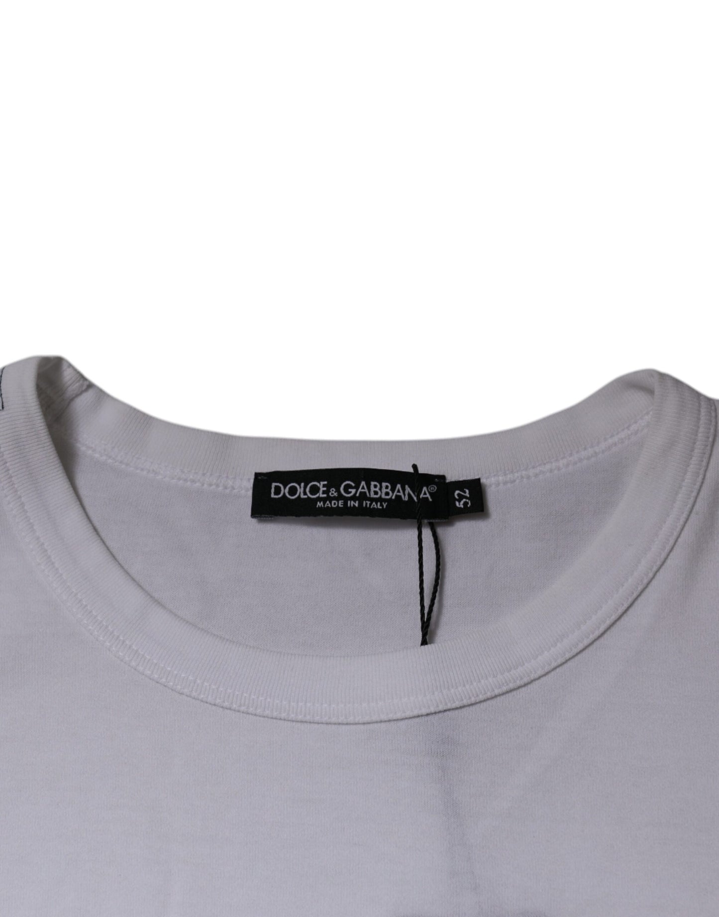 Dolce & Gabbana White Cotton Crew Neck Short Sleeves T-shirt