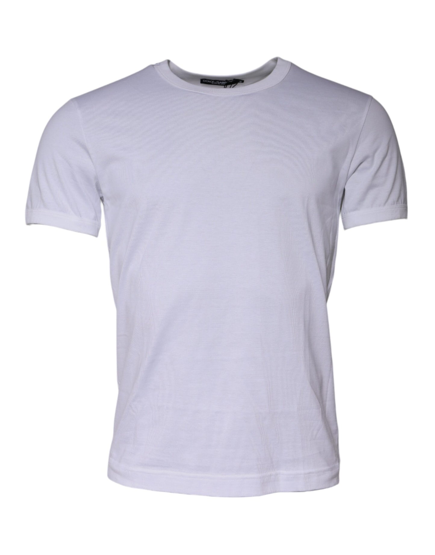 Dolce & Gabbana White Cotton Crew Neck Short Sleeves T-shirt