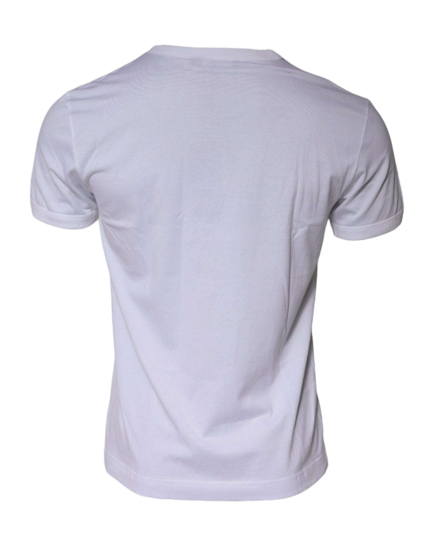 Dolce & Gabbana White Cotton Crew Neck Short Sleeves T-shirt