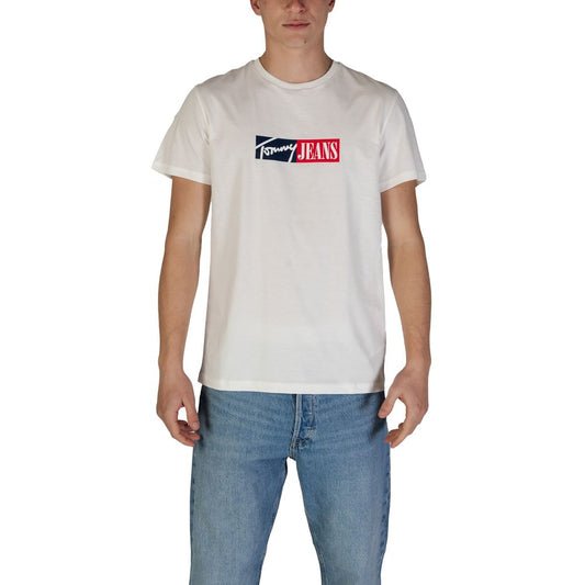 Tommy Hilfiger Jeans Cream Cotton Rigenerato T-Shirt