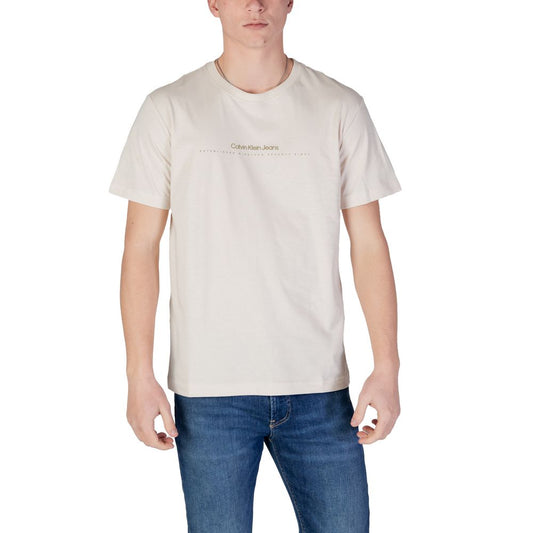 Calvin Klein Jeans Beige Cotton Rigenerato T-Shirt