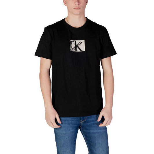 Calvin Klein Jeans Black Cotton Rigenerato T-Shirt