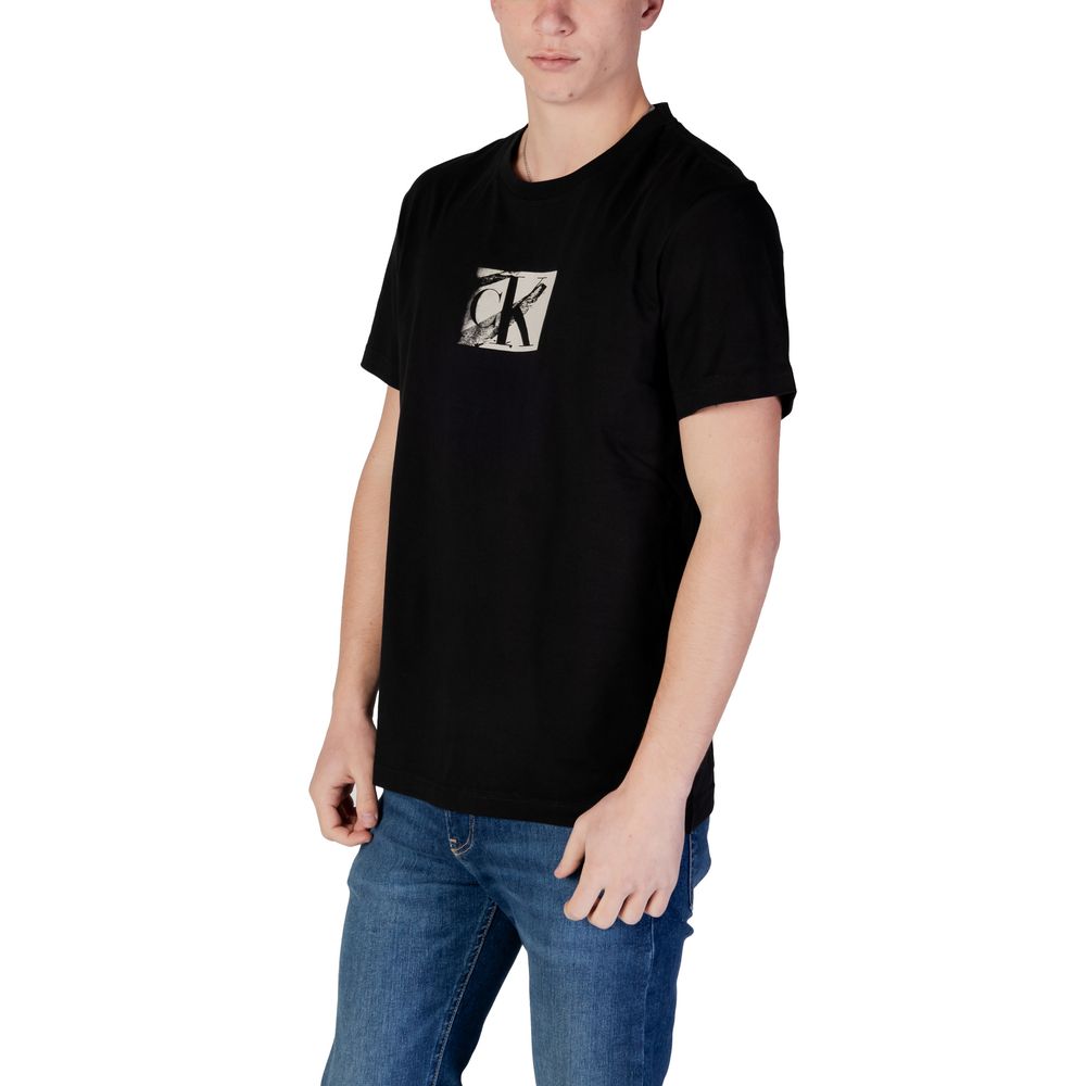 Calvin Klein Jeans Black Cotton Rigenerato T-Shirt