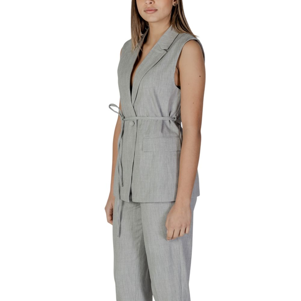 Vila Clothes Gray Recycled Polyester Vest