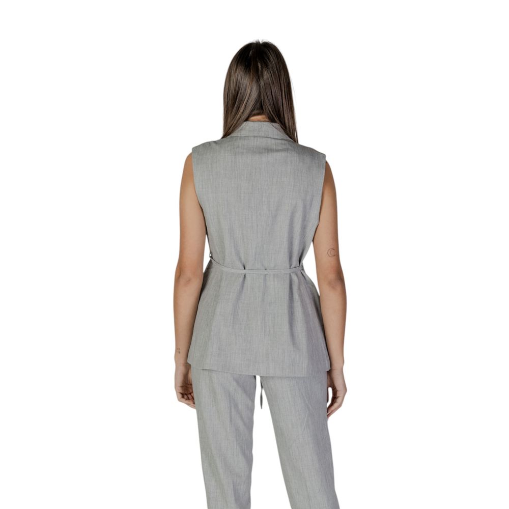 Vila Clothes Gray Recycled Polyester Vest