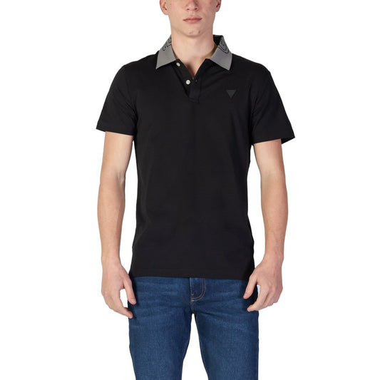 Guess Black Cotton Polo Shirt