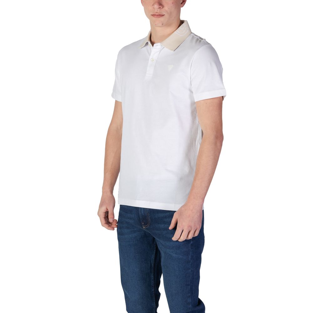 Guess White Cotton Polo Shirt