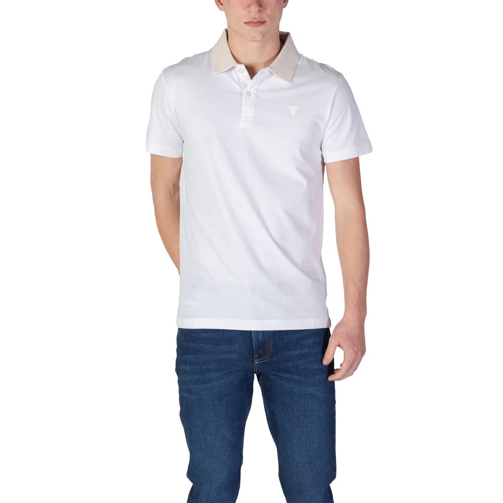 Guess White Cotton Polo Shirt