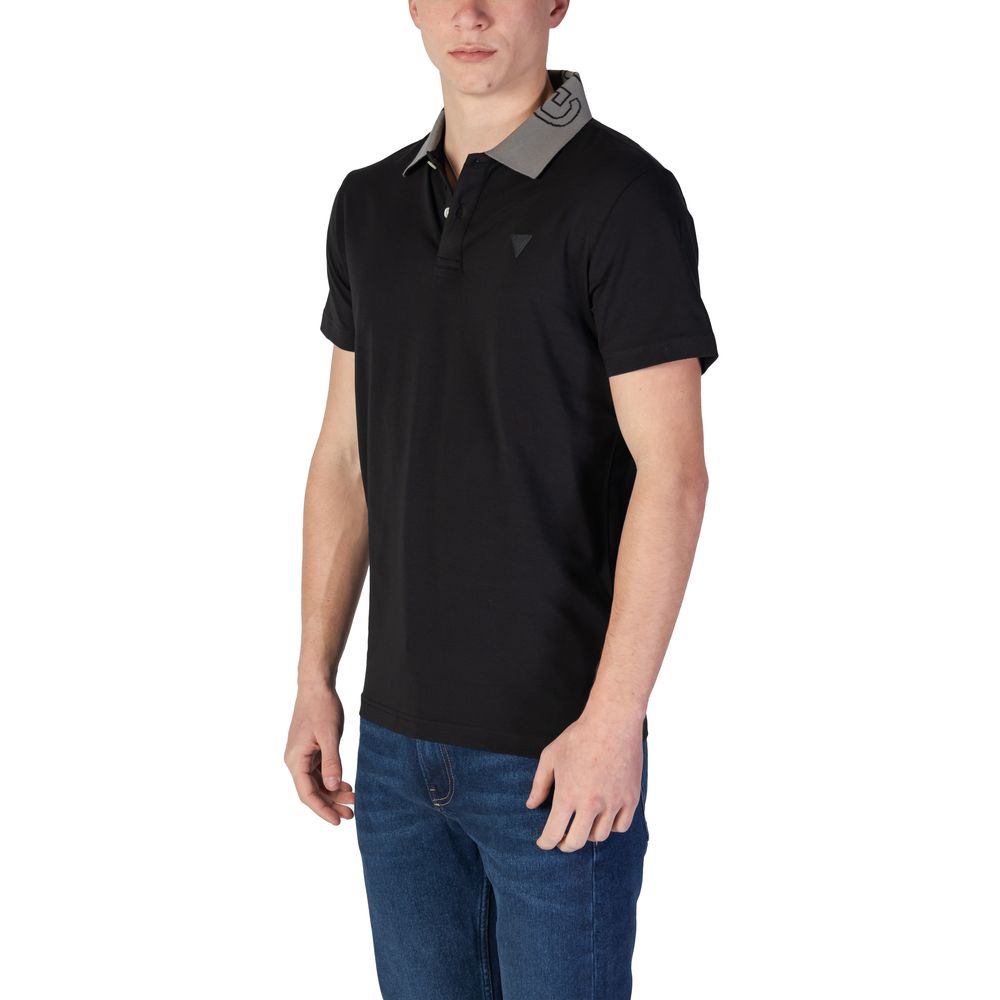 Guess Black Cotton Polo Shirt