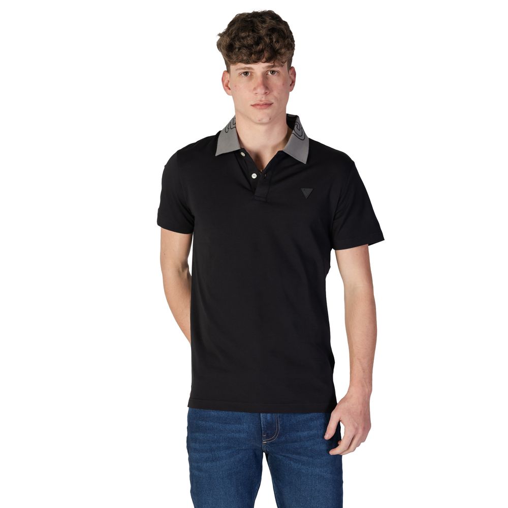 Guess Black Cotton Polo Shirt