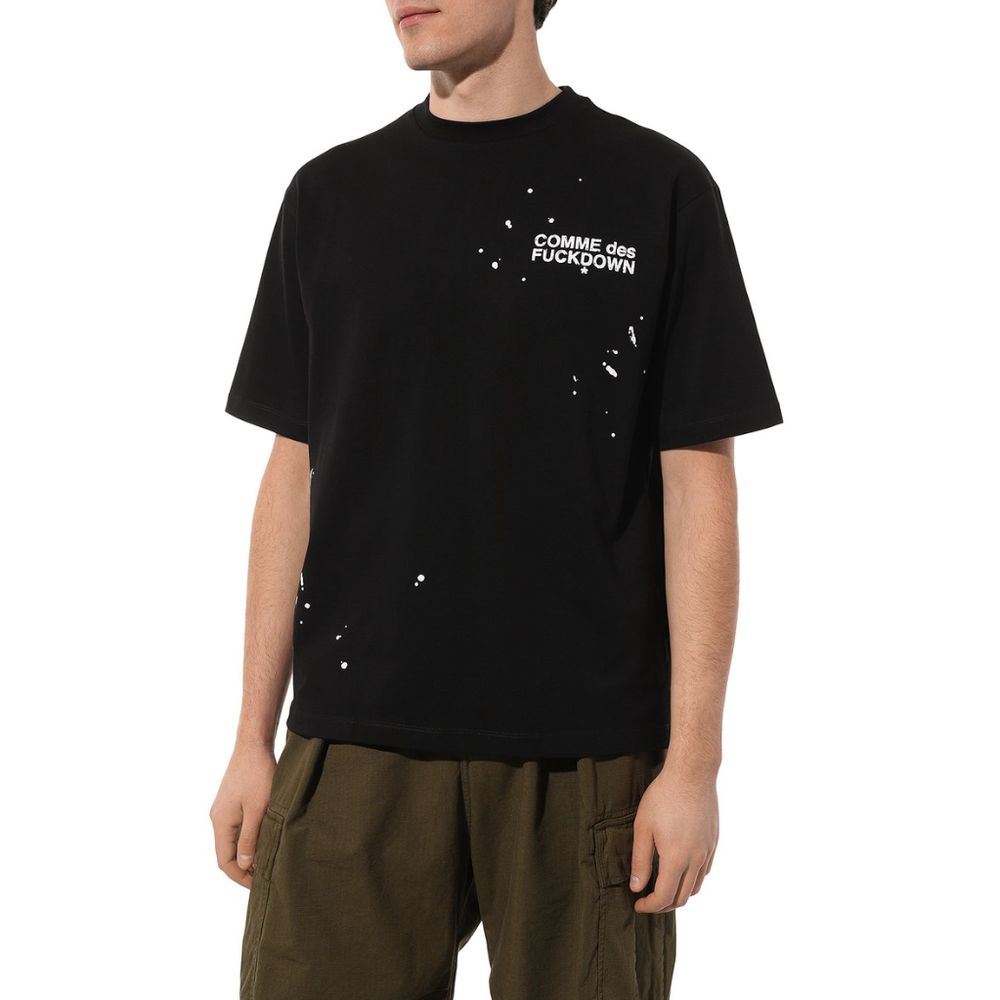 Comme Des Fuckdown Black Cotton T-Shirt