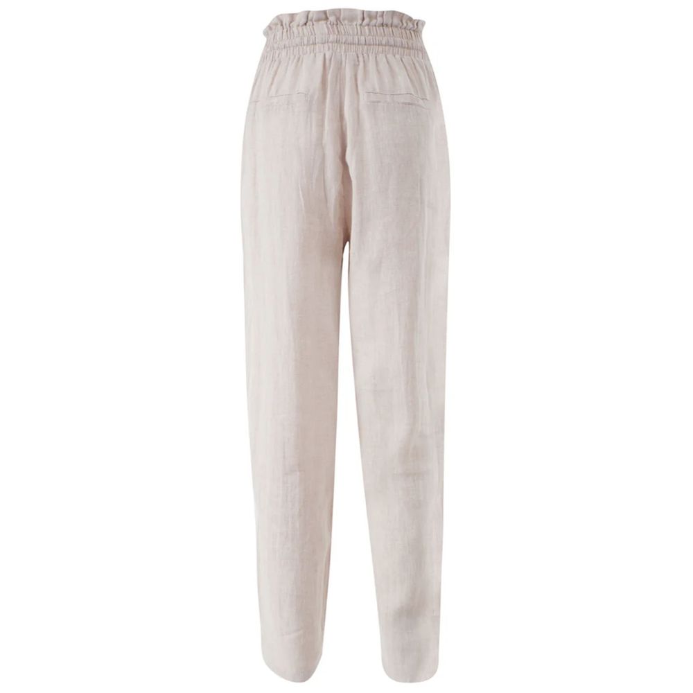 Yes Zee Beige Linen Jeans & Pant