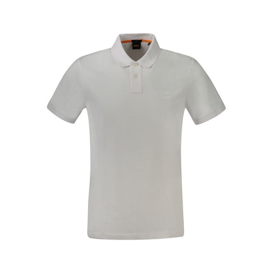 Hugo Boss White Cotton Men Polo Shirt